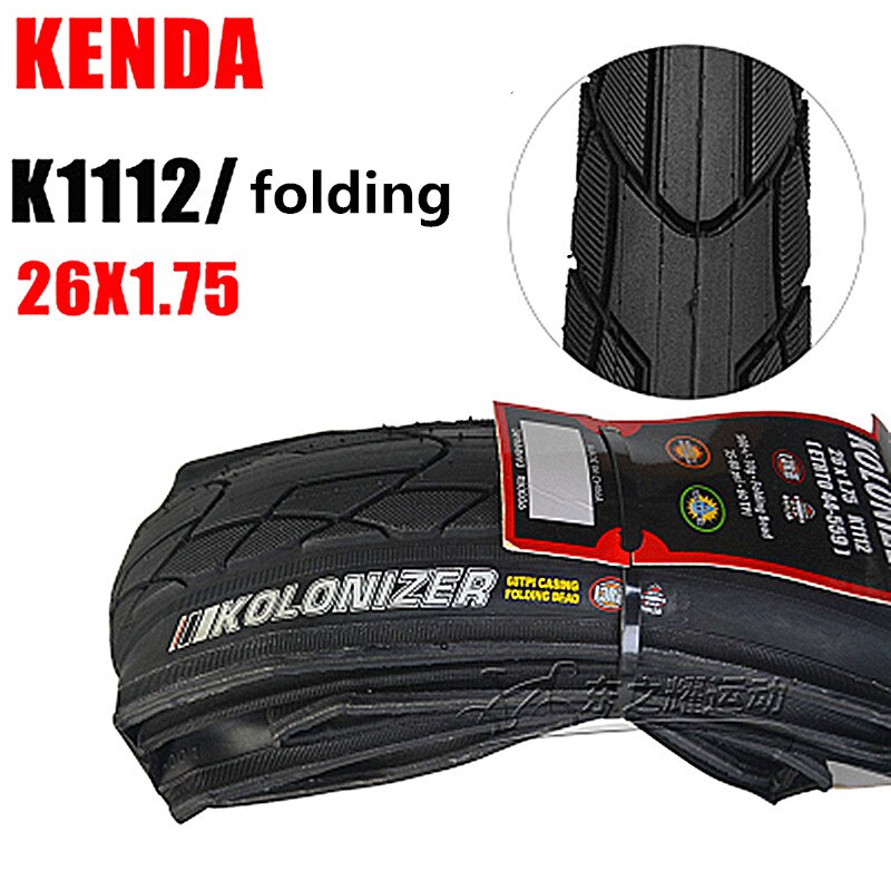 KENDA k1112 bicycle tyre mountain bike 26*1.5/1.75 puncture-proof folding/non-folding bike tire: black folding 26x1.5