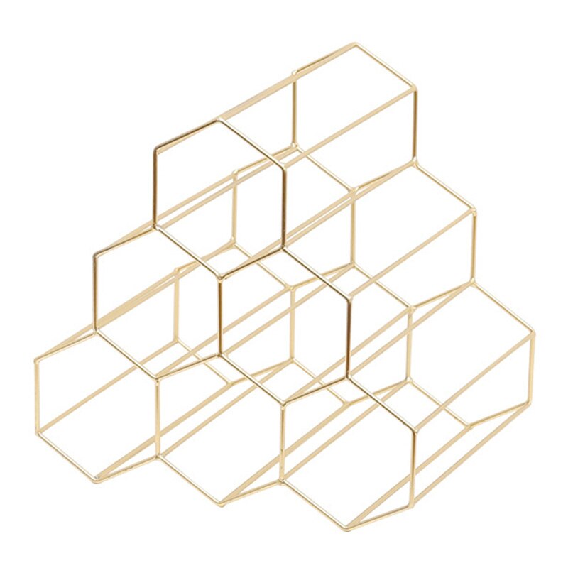 Geometric Wine Rack Metal Simple Household Grape Wine Rack Restaurant Living Room Bar Wine Cabinet Wine Display: Default Title