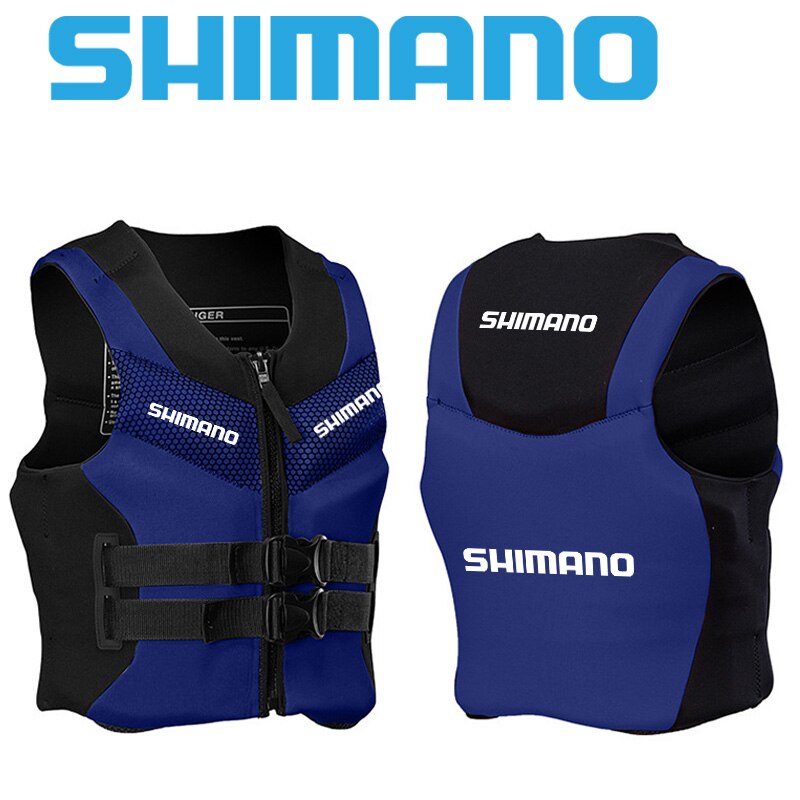 Men SHIMANO Fishing Life Jacket Night Life Vest Multi-function Buoyancy Life Vest 110Kg Outdoors Swimming Sea Life Jacket: Niebieski / L