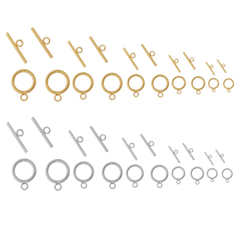 Juego de 4 broches de palanca de acero inoxidable, broche OT de 13/14/15/16/18mm de diámetro, conectores de hebilla para pulsera, collar, fabricación de joyas DIY