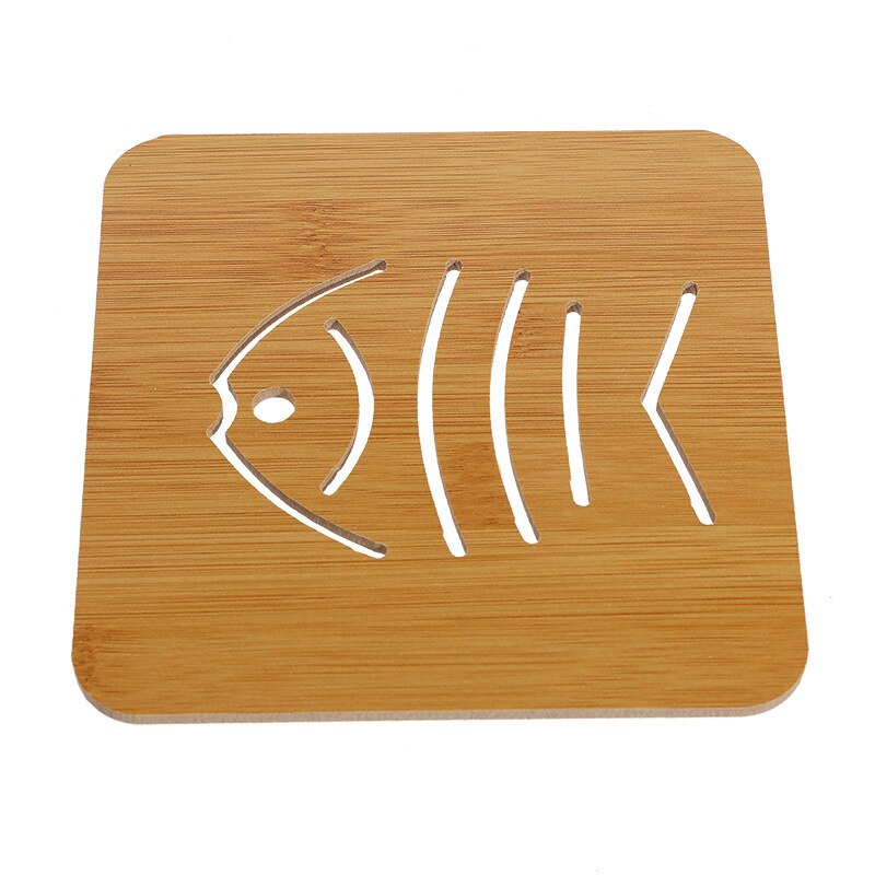 Alfombrilla de madera de dibujos animados para el hogar, tapete aislante antideslizante para mesa, tapete para olla, posavasos para té, tazón, almohadilla, posavasos, accesorios de cocina