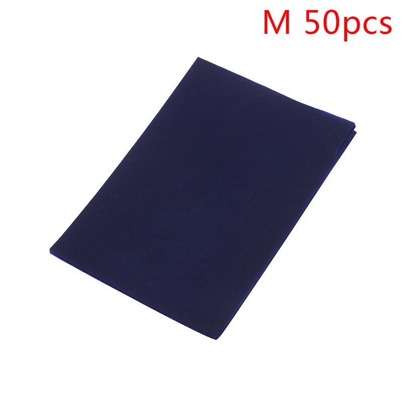 50 ark kulstofpapir 16k/32k/48k blå dobbeltsidet carbon kopimaskine stencil overførsel papir papirvarer kontorartikler: 32k