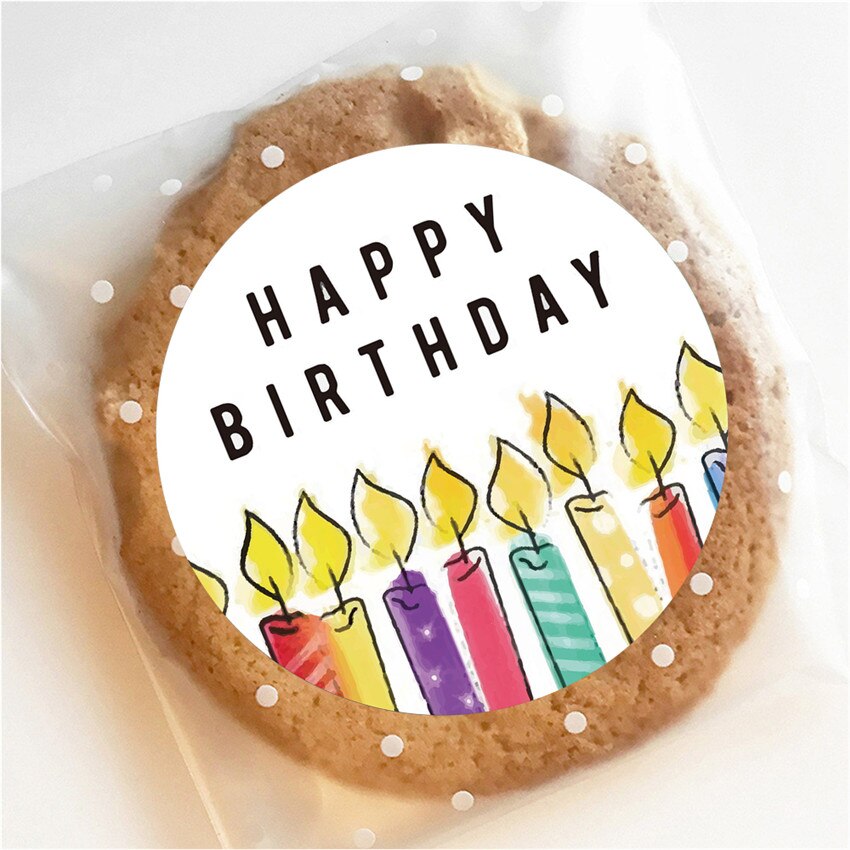 100-500Pcs 8 Designs Happy Birthday Round Stickers Party Packaging Seal Labels 1.5inch Scrapbooking Cards Decoration