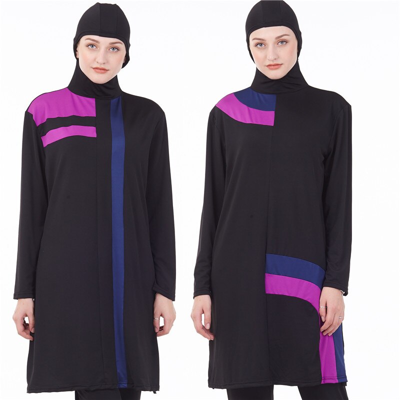 Maillot de bain musulman grande taille pour femmes et filles, couverture complète, Hijab modeste, burkini, plage, surf