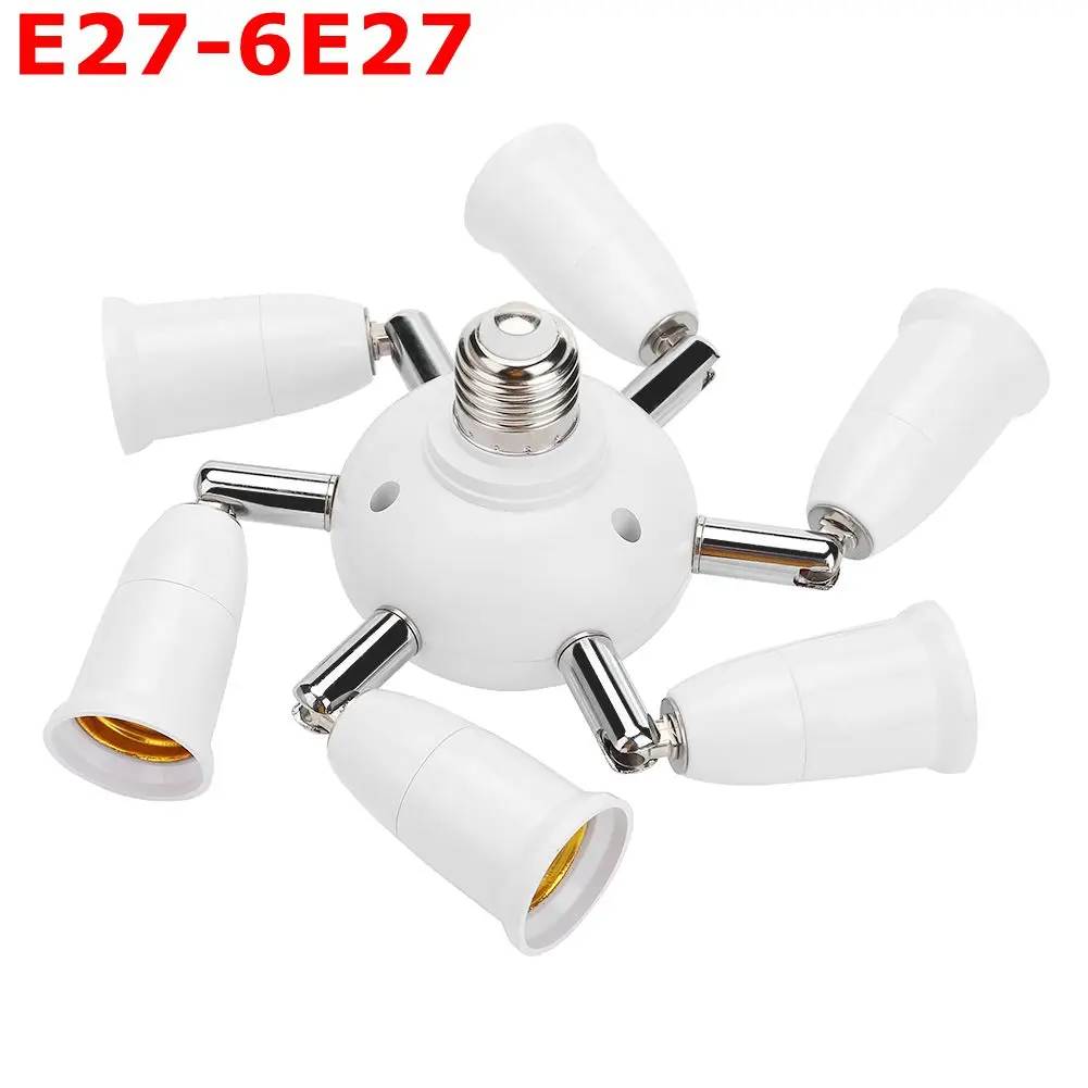 E27 led-sokkelpæresokkel  e27 -sokkel  e27 to- pæresokkeladapter for 2/3/4/5/6 -pære, splitterkonverter, skrue-induksjonslampeholder: Rød