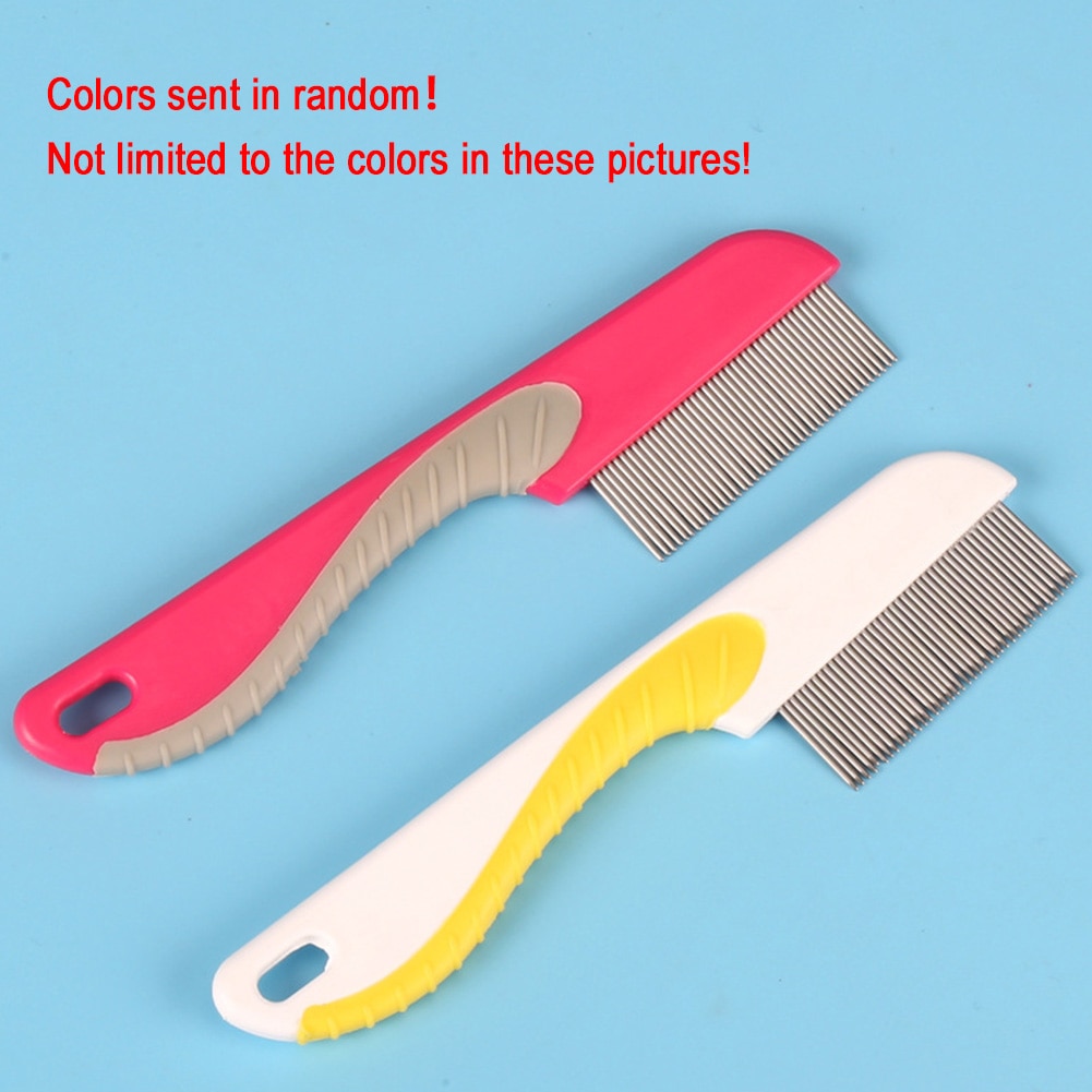 Manual Durable Practical Grooming With Handle Stainless Steel Pet Comb Supplies Cat Dog Comfortable Hair Lice Flea Fine Toothed