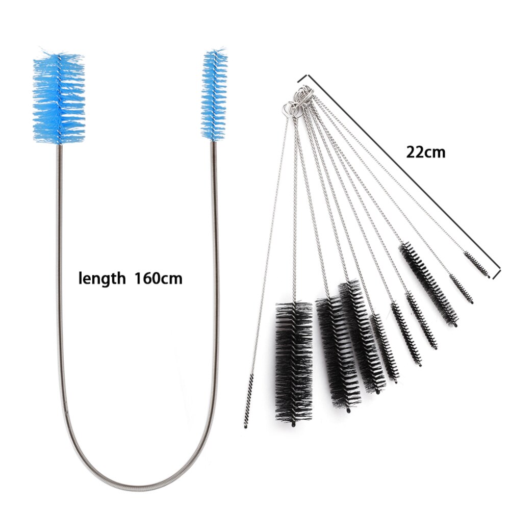 11 Pcs Flexible Sink Drain Unblocker Brush Cleaner Drain Brush Kitchen Shower Bathroom Cleaning Tools: blue 155cm