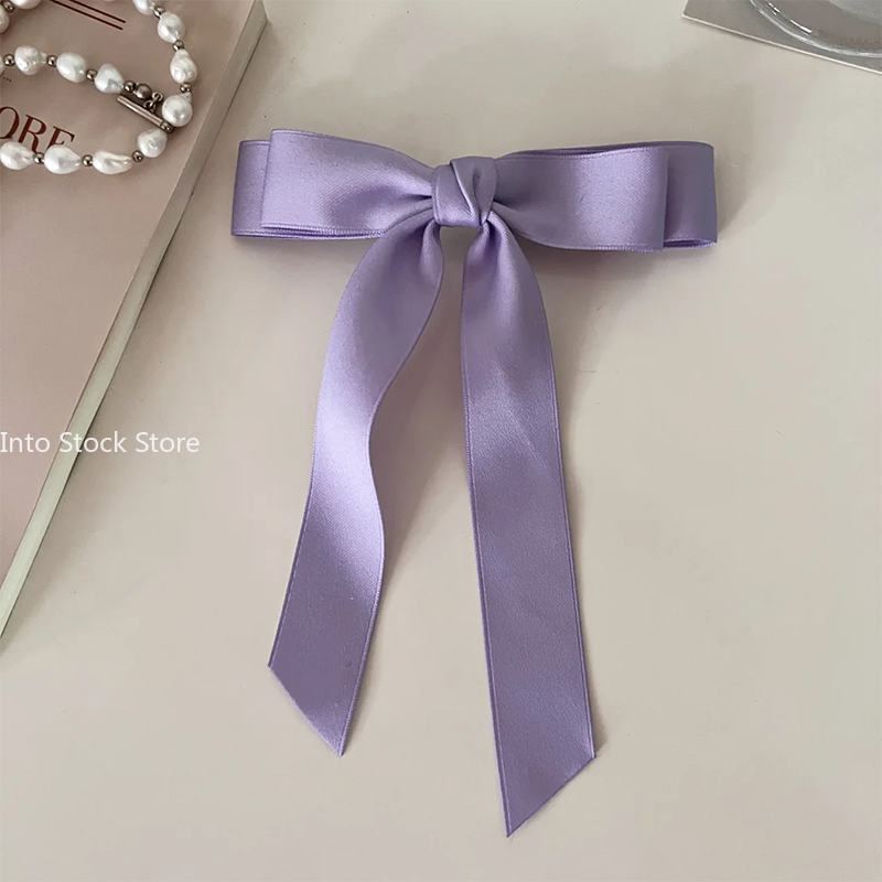 Horquilla con lazo para el pelo de tela para mujer, pinzas para el pelo con cinta, tocado, lazo blanco y negro, Clip superior, accesorios de joyas para el cabello femenino