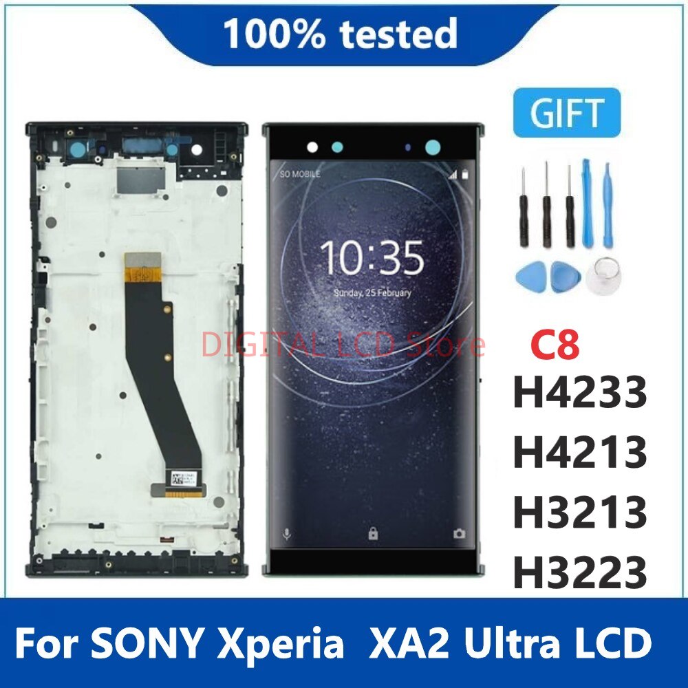 Original Display 6.0&#39;&#39;For SONY Xperia XA2 Ultra Display LCD Screen Touch Digitizer For SONY Xperia H3213 H4213 H4233 Display C8