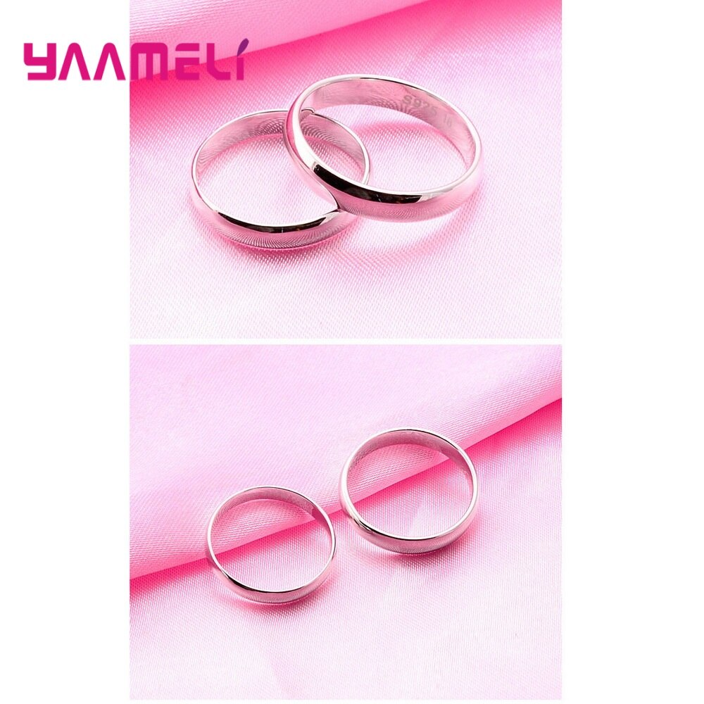 10 pçs misturados simples suave 925 prata esterlina feminino anel de banda de casamento moda acessórios 4mm largura tamanho 7 8 9 10