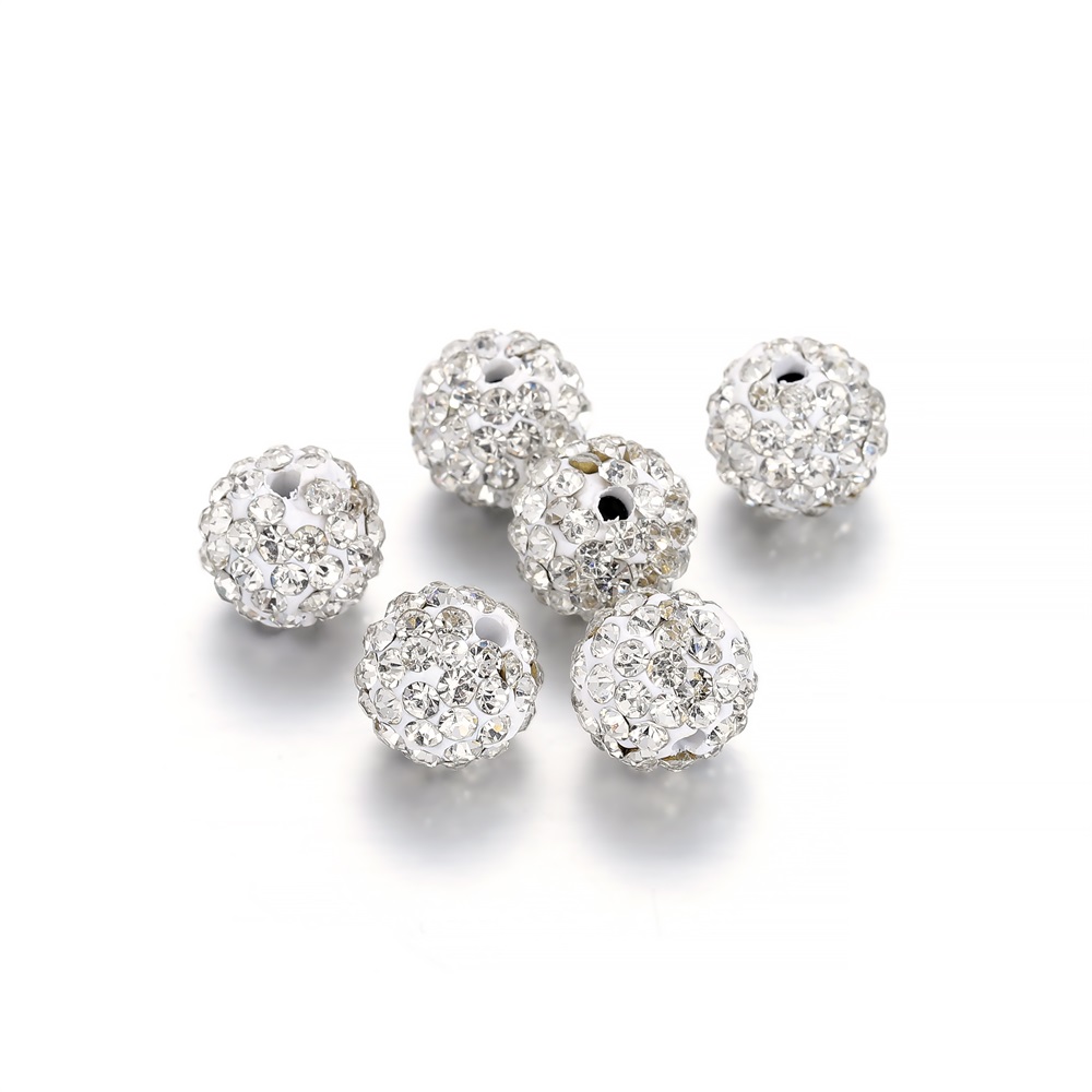 10Pcs 10Mm Disco Ball Ronde Kristallen Steentjes Losse Spacer Charm Kralen Voor Diy Sieraden Maken Accessoires