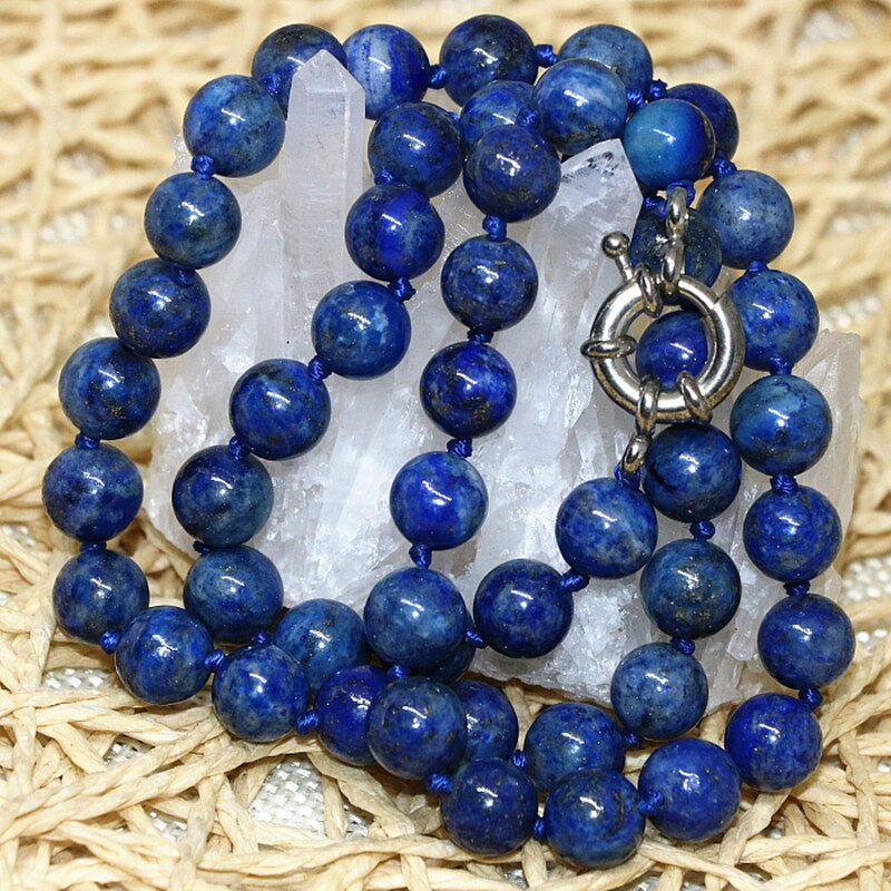 Natursten blå lapis lazuli perler 6mm 8mm 10mm 12mm 14mm runde perler diy halskæde smykker 18 tommer  b667