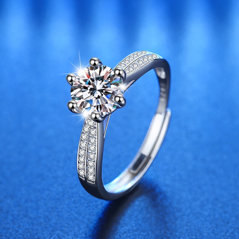 Smyoue D Kleur 1 Carat Moissanite Met Gra Gecertificeerd Solitaire Ring Voor Vrouwen 925 Sterling Silver Love Heart Engagement Sieraden: xing g huang hou GRA