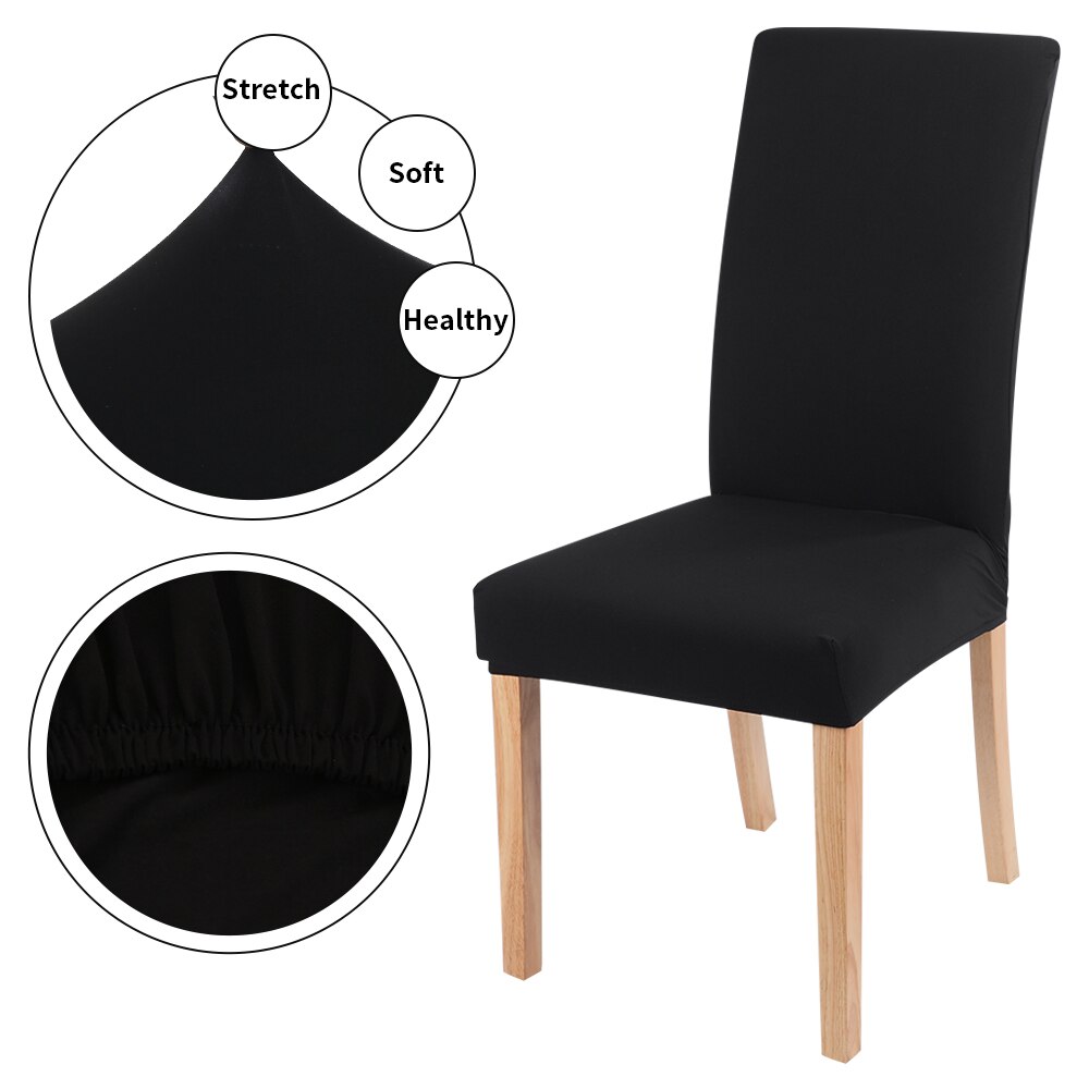 1 st ren färg pu läder tyg material vattentät matplats stol klädsel hotell bankett sätes klädsel stol skydd: B-svart