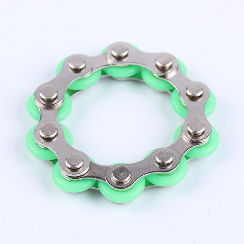 Anti Stress Speelgoed Voor Kinderen/Volwassen/Student Bike Chain Fidget Spinner Armband Voor Autisme En Adhd Fidget speelgoed: green