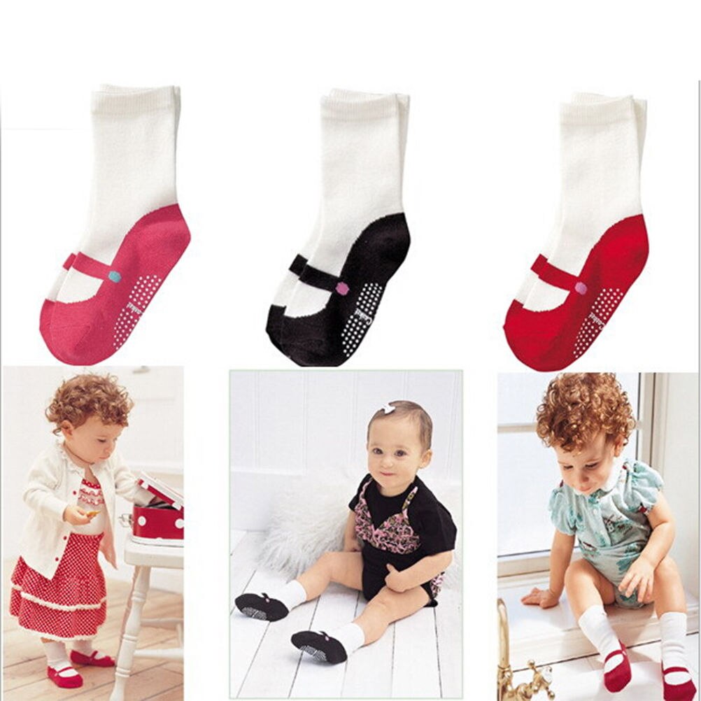 , 1 par de Calcetines antideslizantes con forma de Ballet para bebé, botines para bebé precioso lindo, medias de Ballet para niña en 3 colores