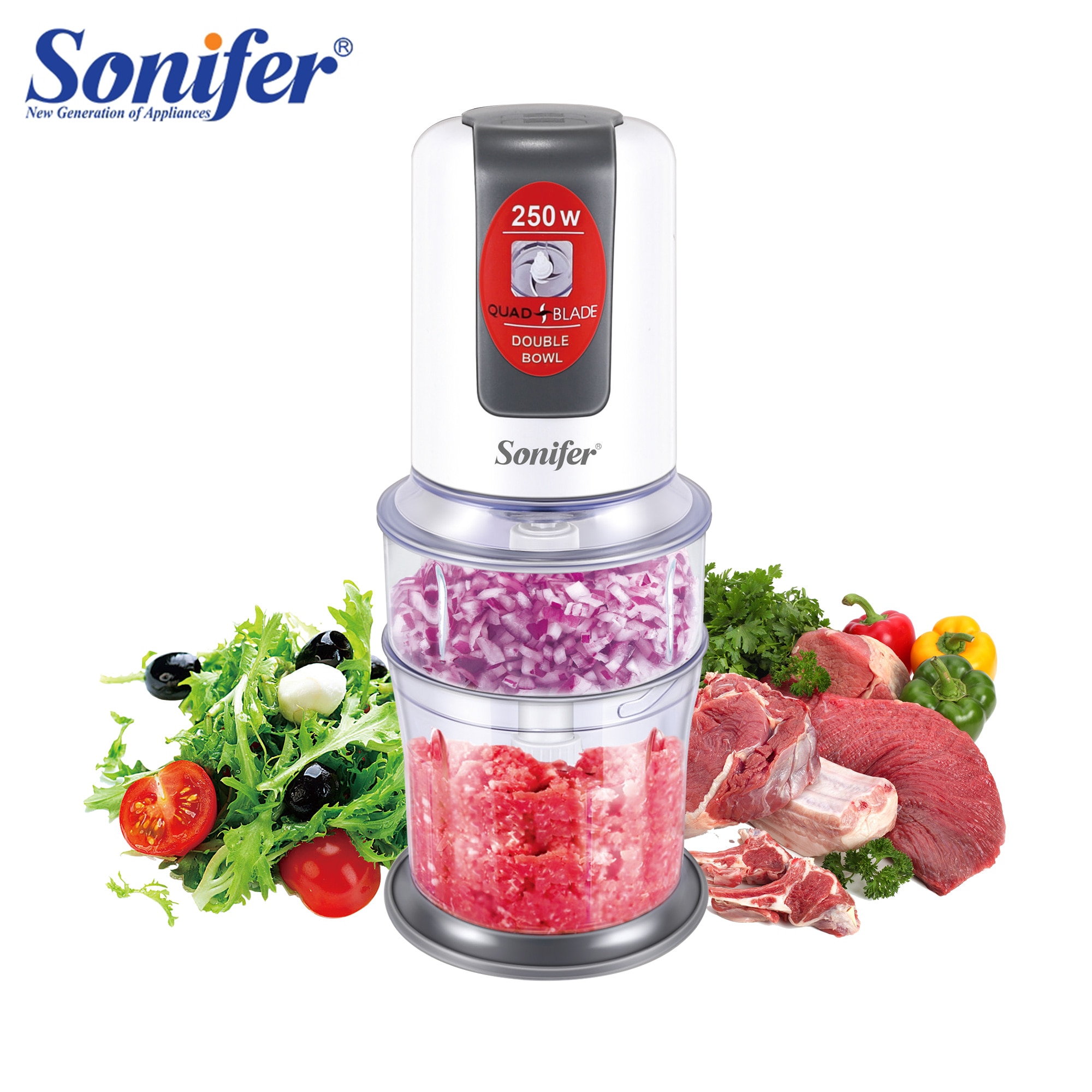 2 Snelheden Elektrische Keuken Vleesmolen Vleesmolen Shredder Groente Fruit Vlees Snijder Blender Food Processor Sonifer