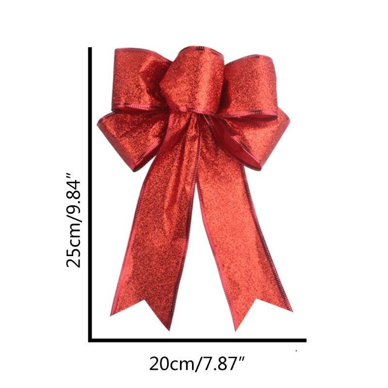 10 stuks 10 inch  x 8 inch haarrubber kerstboomstrik met strik hangende ornamenten 4 xfa
