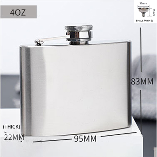 Pocket Draagbare Roestvrijstalen Heupfles Met Trechter Mini Heupfles Alcohol Whiskey Heupfles Met Schroefdop 4 5 6 7 8 9 10 Oz: 4oz 120ml