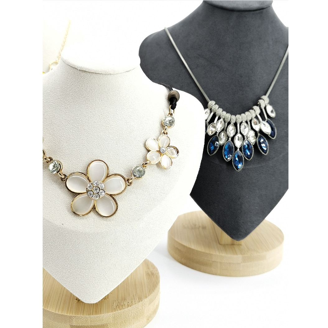 Bamboe Ketting Display Stand Hanger Display Sieraden Houder Sieraden Mannequin Buste Ketting Etalage Sieraden Display
