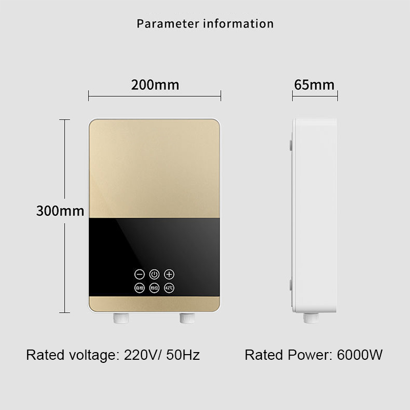 Remote Instantaneous Tankless Electric Water Heater Kitchen Instant Heating Faucet Tap Bathroom Shower Temperature Setting