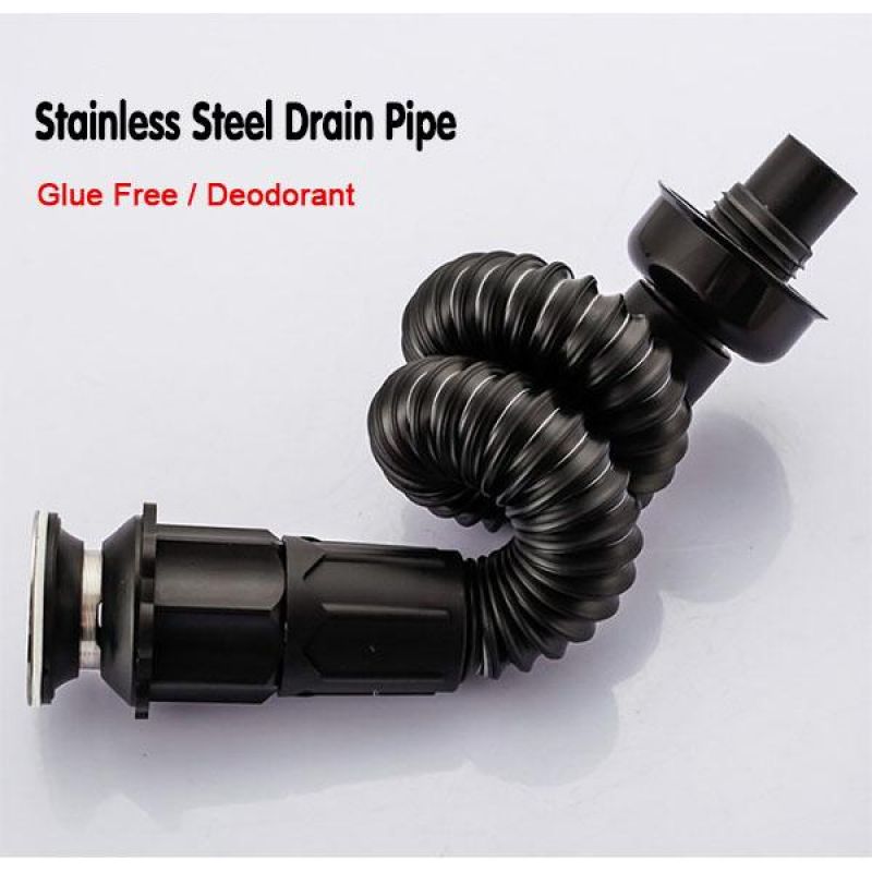 Glue-free Stainless Steel Drain Pipe Set