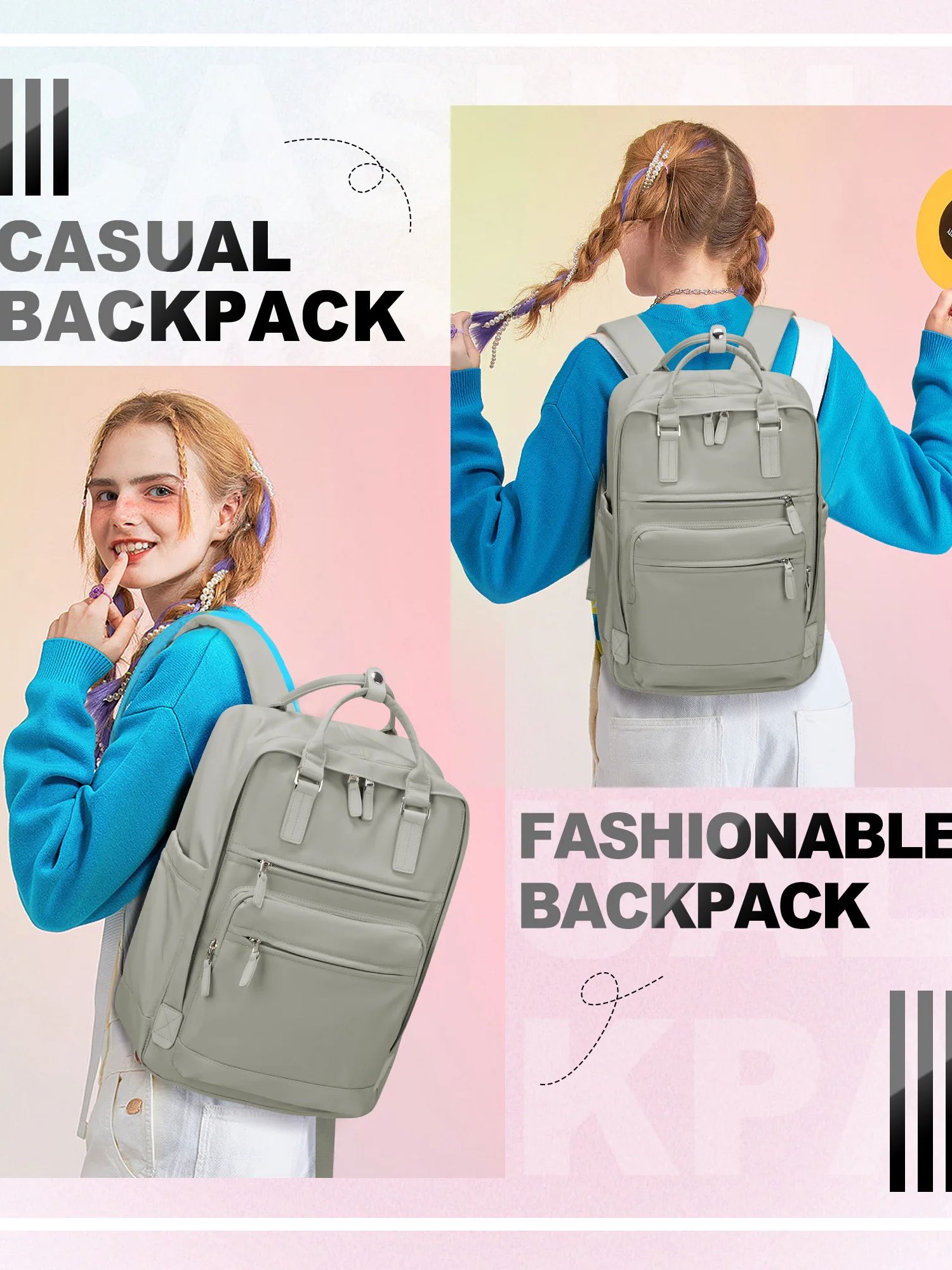 Mädchen Schult asche Laptop Rucksäcke Frauen Pendler Nylon informellen Rucksack, lässige Jugend schule Bücher tasche 2024 Hochschule Rucksack