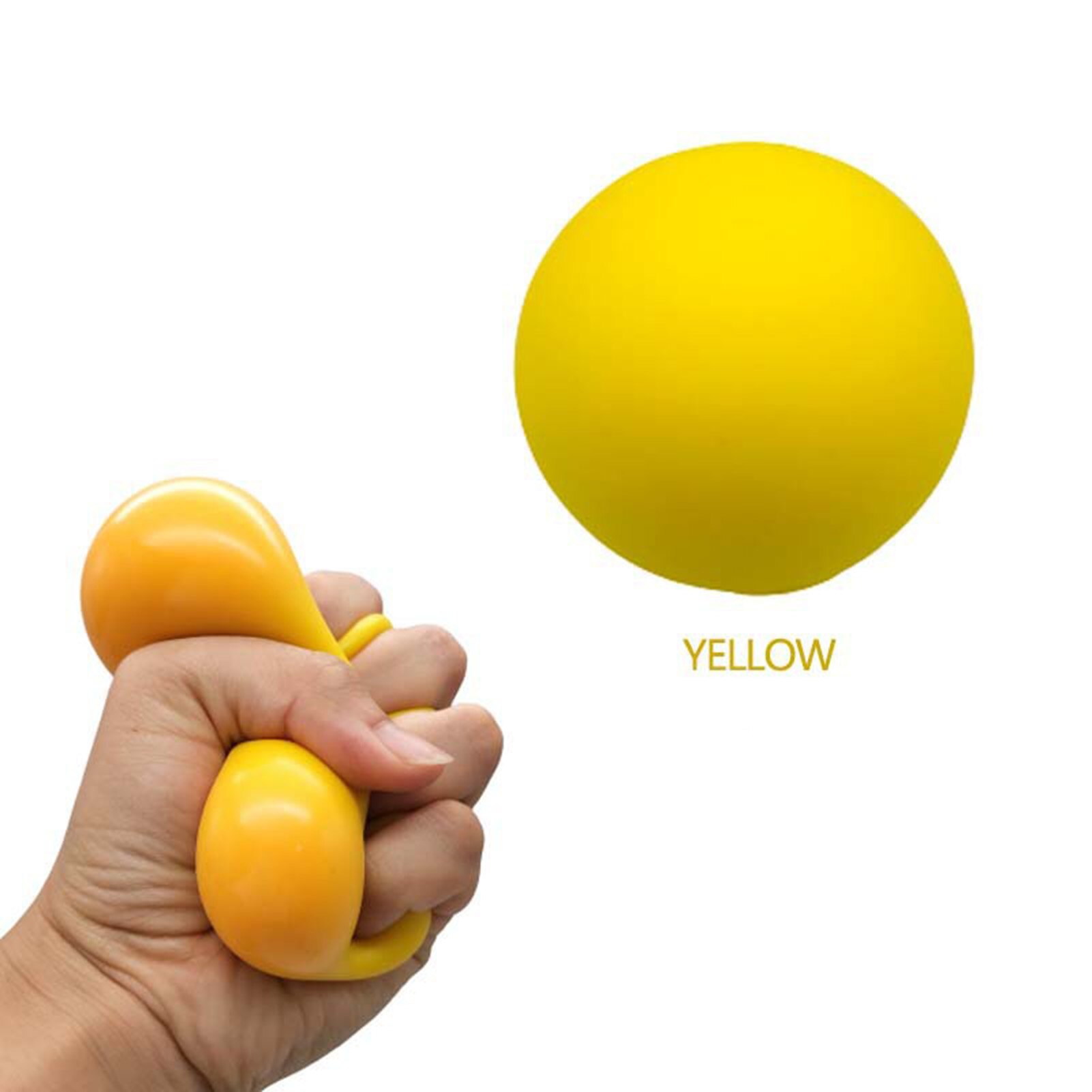 60mm Stress Relief Kugeln für Kinder Und Erwachsene Anti Stress Ball Farbwechsel Reißen-Beständig Ungiftig BPA FREI Weiche Stretchy Spielzeug: Yellow