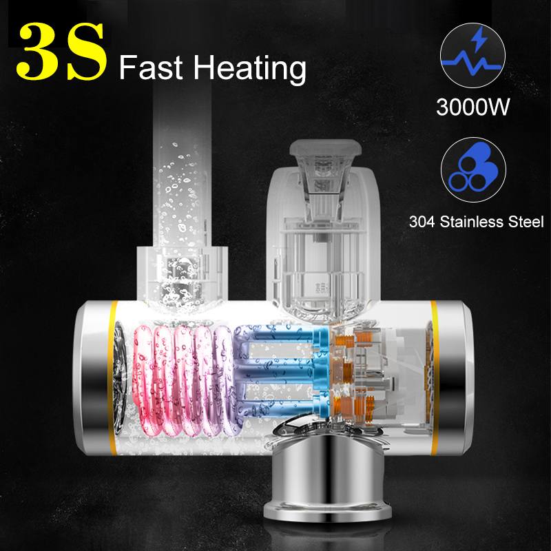 3000w elektriske vandhane vandvarmere tankløse vandopvarmning køkkenhane digital temperaturvisning instant vandhane