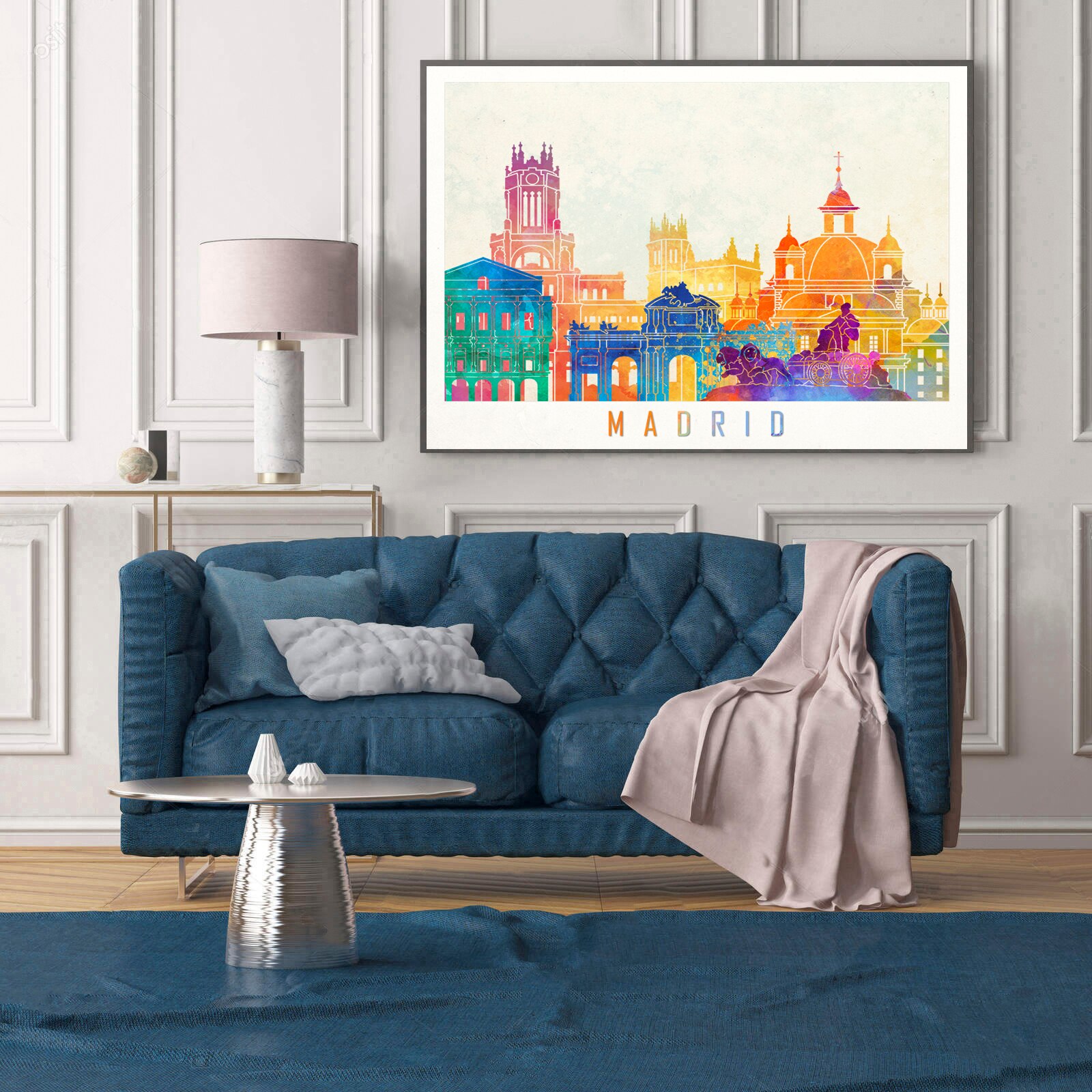 Póster de Ciudad de Madrid Skyline, Cartel de arte de Pared, paisaje