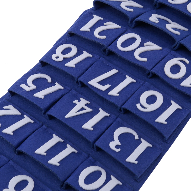 Ramadan Mubarak Ramadan Hanging Calendar Felt Eid Mubarak Wall Countdown Calendar with 30 Numbered Pockets