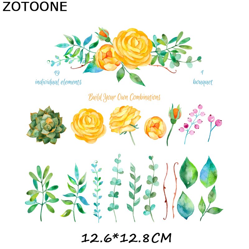 Patches Voor Kleding Ijzer Op Heat Transfers Applique Diy Bloem Dier Set Patch Gedrukt Toepassing Thermo Stickers D: 1489
