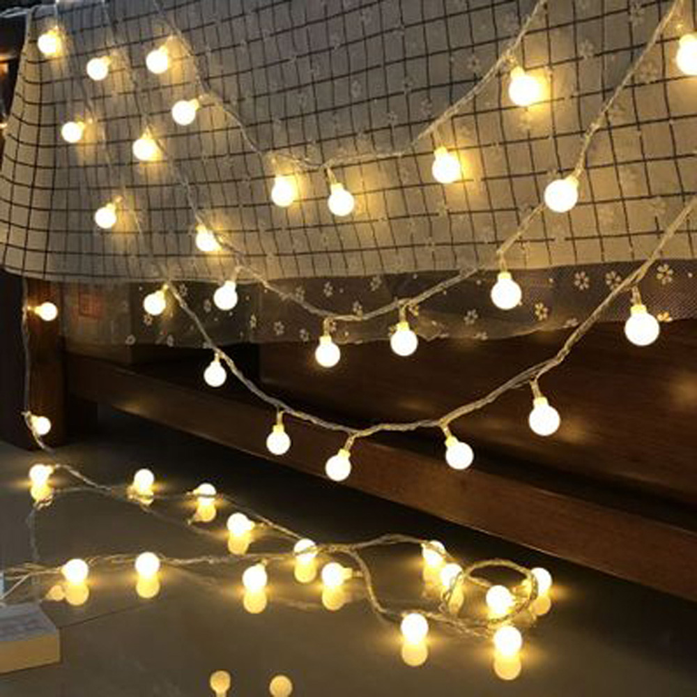 20 led-snörade sagoljus plastglob festong led-lampor dekoration bröllop julfest girlander batteri nattlampa 2.5m