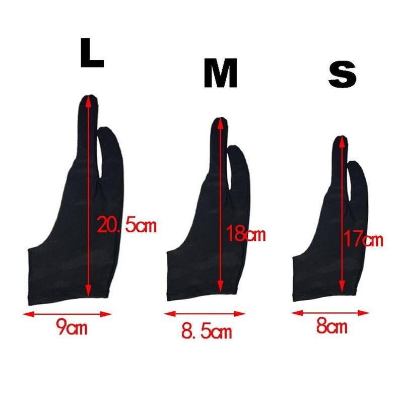 1 Pc Drawing Two Finger Glove Nti-fouling Drawing Painting Artist Drawing L Glove S, Graphics Tablet For Any M, L2N9