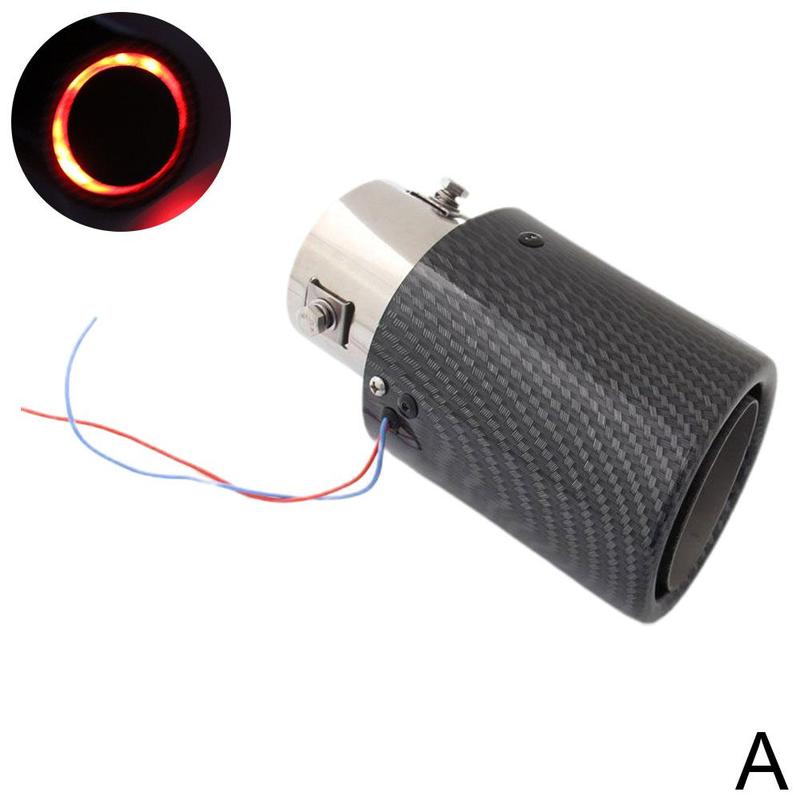 2022 Auto Accessoires Carbon Fiber Kleur Auto Uitlaat Tip 63-65Mm Licht Licht Met Rood/Blauw Rood/Blauw Pijp Led Uitlaat M4Z5: A
