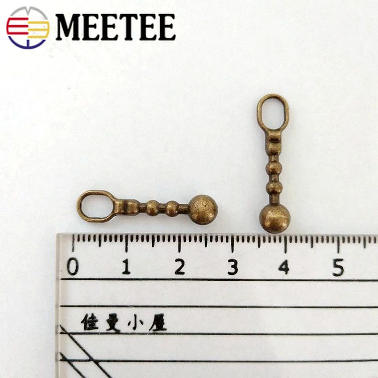 Meetee-sac à tirette métallique 3 #25mm | 30 pièces, avec tirette, pendentif en Bronze, bricolage, réparation de veste, fermeture éclair, accessoire matériel pendentif ZT017