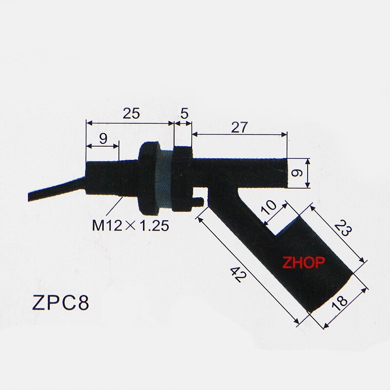 100V M12*1.25 Side Mounted Water Level Sensor Float Switch ZPC8