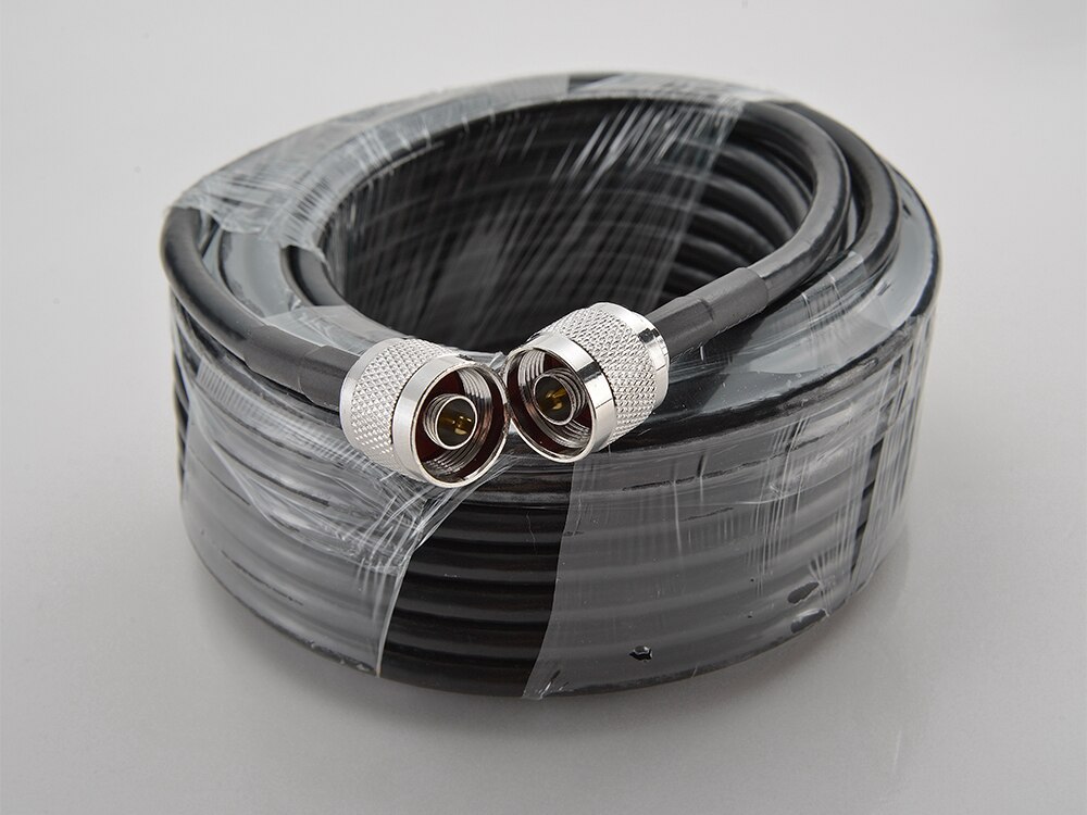 20 meter Coaxkabel N Male Connector Lage Verlies 50-5 Zwart 20 M Kabel met Outdoor/ indoor Antenne en Signaal Booster