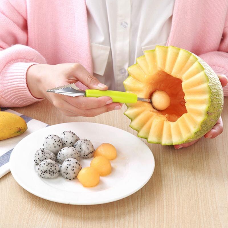 Couteau à découper les fruits multifonction, boule à glace, boule à creuser, cuillère à boule, boule à balles, cuisine bricolage plats froids, outils Gadgets