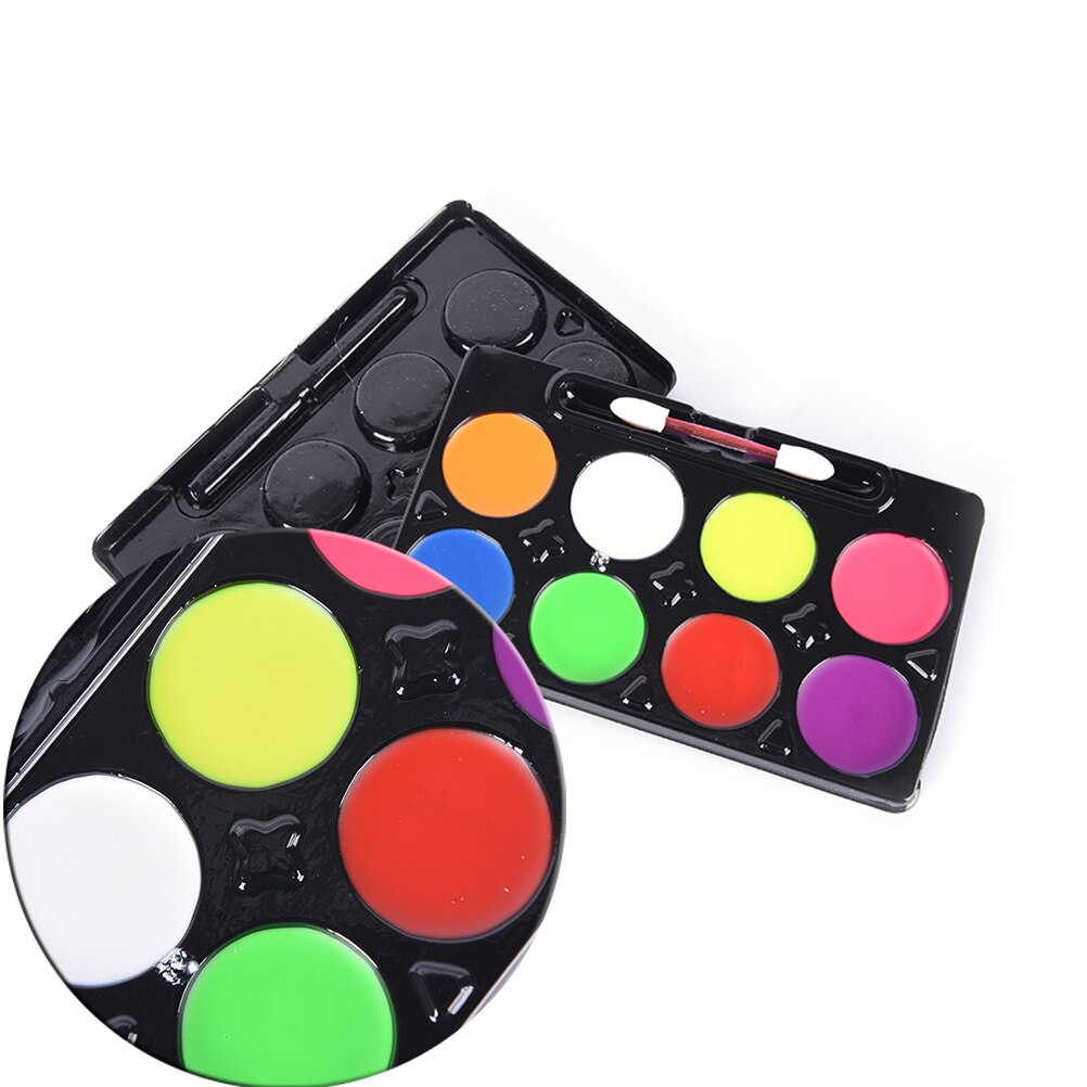 6/8 cores pintura facial halloween maquiagem não-tóxico água pintura a óleo festa de natal fantasia vestido diabo fãs corpo rosto pintura primer