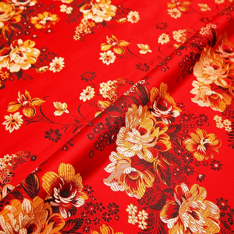Fiore di tessuto di raso broccato jacquard tessuti per cucire cheongsam kimono patchwork cucito FAI DA TE cucitura costume damasco materiale: dahong
