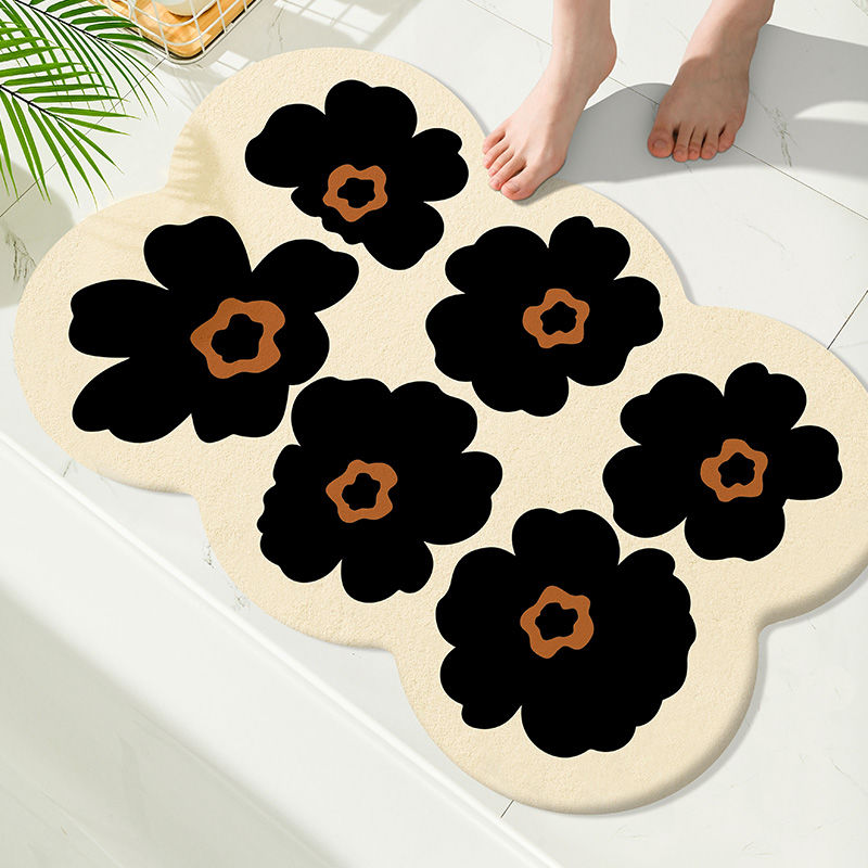 Bathroom Diatom Mud Floor Mat Toilet Carpet Entry Door Mat Toilet Toilet Door Absorbent Non-slip Foot Mat: 40cmx60cm / Red