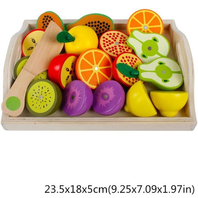 Magnetic Wooden Kitchen toys Fruit and Vegetable Combination Cutting Toys Seafood Set Children Play & Pretend Simulation Playset: 3