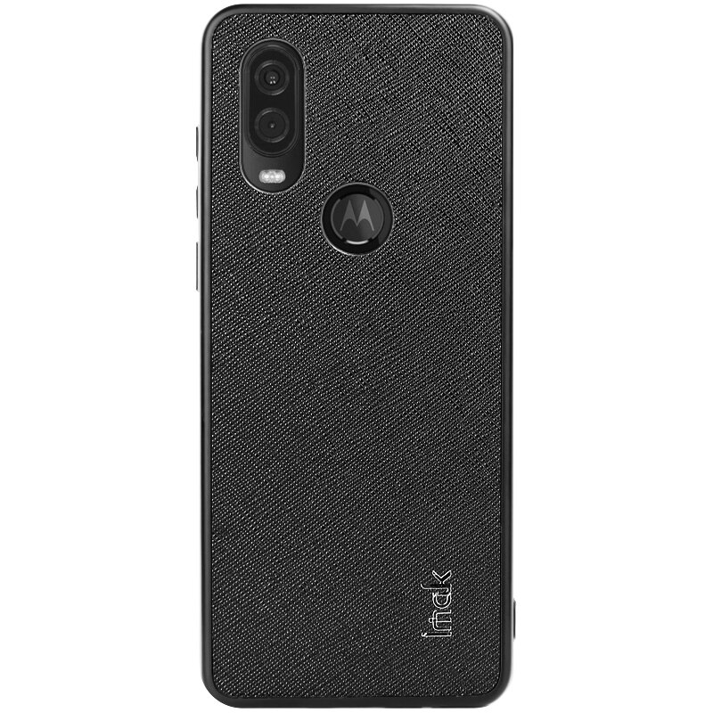 TPU soft frame + PC Harde Bodem + Licht Luxe PU Leather Cases Voor Motorola Moto Een Vision Moto P50 case IMAK LX-5 Back Cover: cross grain