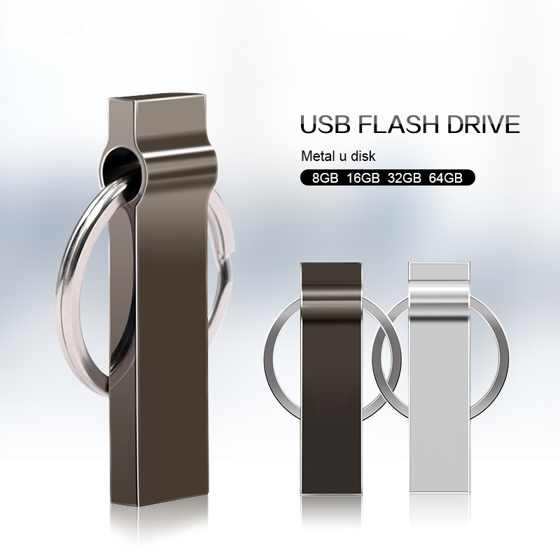 Fast Speed Metal USB Flash Drive 2.0 Pen Drive 64GB 128GB USB Flash Memory Stick portable hard drive 8gb 16gb pendrive usb stick