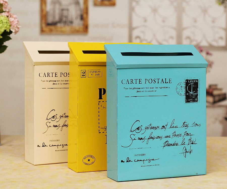 Neue Rustikalen metall außenbriefkasten/zeitung boxen Post Kasten Post Kasten/foto requisiten (sechs farbe Möglichkeit) freies