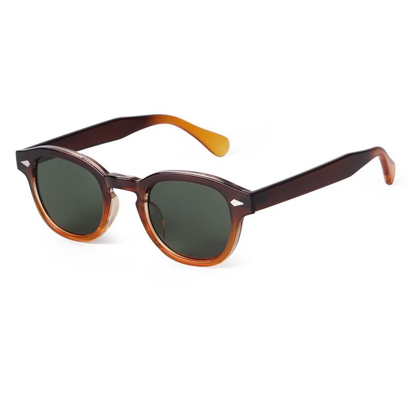 HISTORIA Vintage remache carey gafas de sol redondas mujeres hombres 2022 de Retro amarillo azul lente gafas de sol cuadradas S22728: GINGER