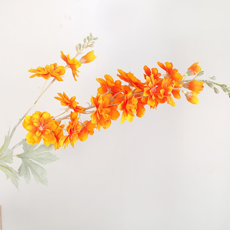 Beautiful Delphinium flower branch flores silk Artificial flowers for home Wedding decoration fleur artificielle: Gold