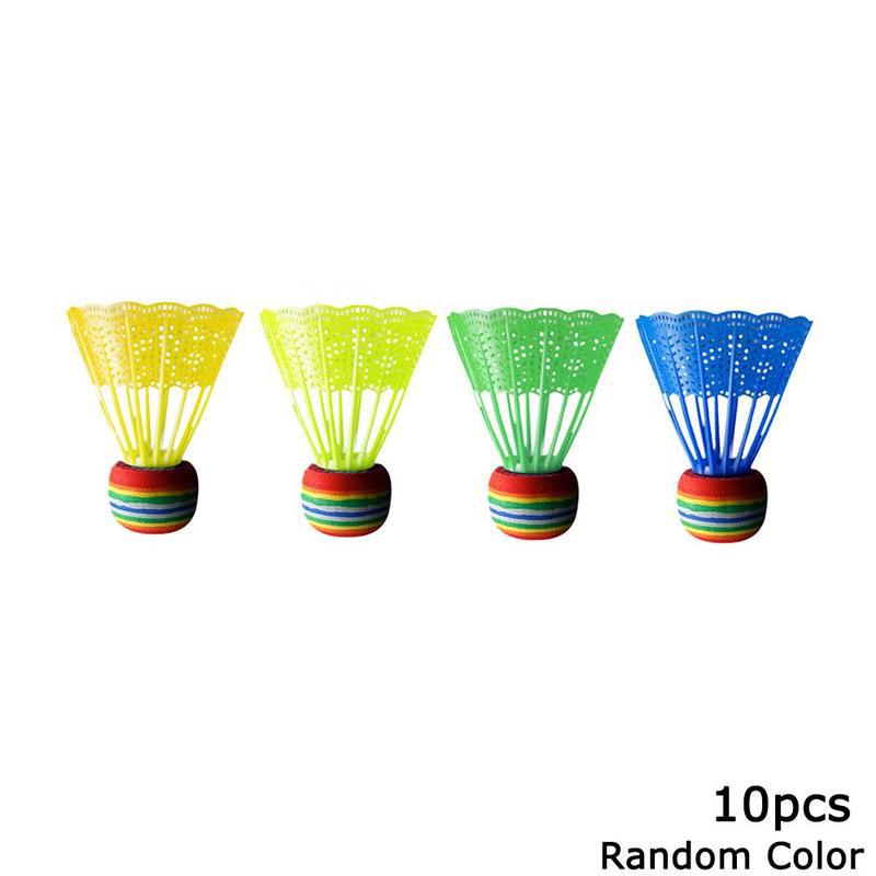 10 Pack Eva Badminton Regenboog Bal Indoor En Outdoor Entertainment Plastic Nylon Badminton Transparante Vat: Default Title