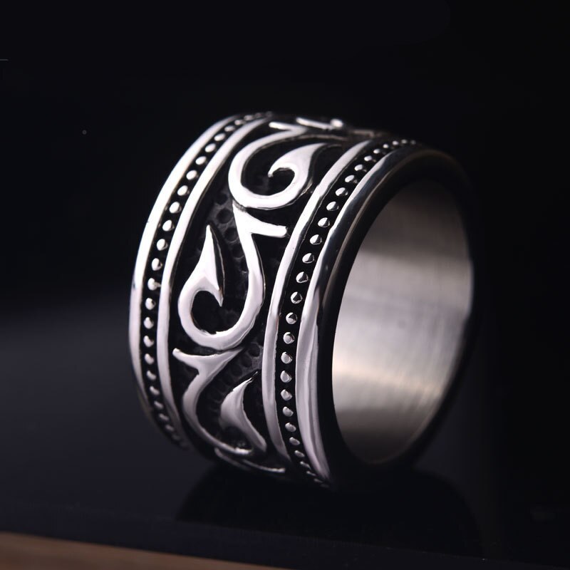 Anillo de boda vikingo de nórdico para hombre, anillo de Punk Rock, joyería de acero inoxidable